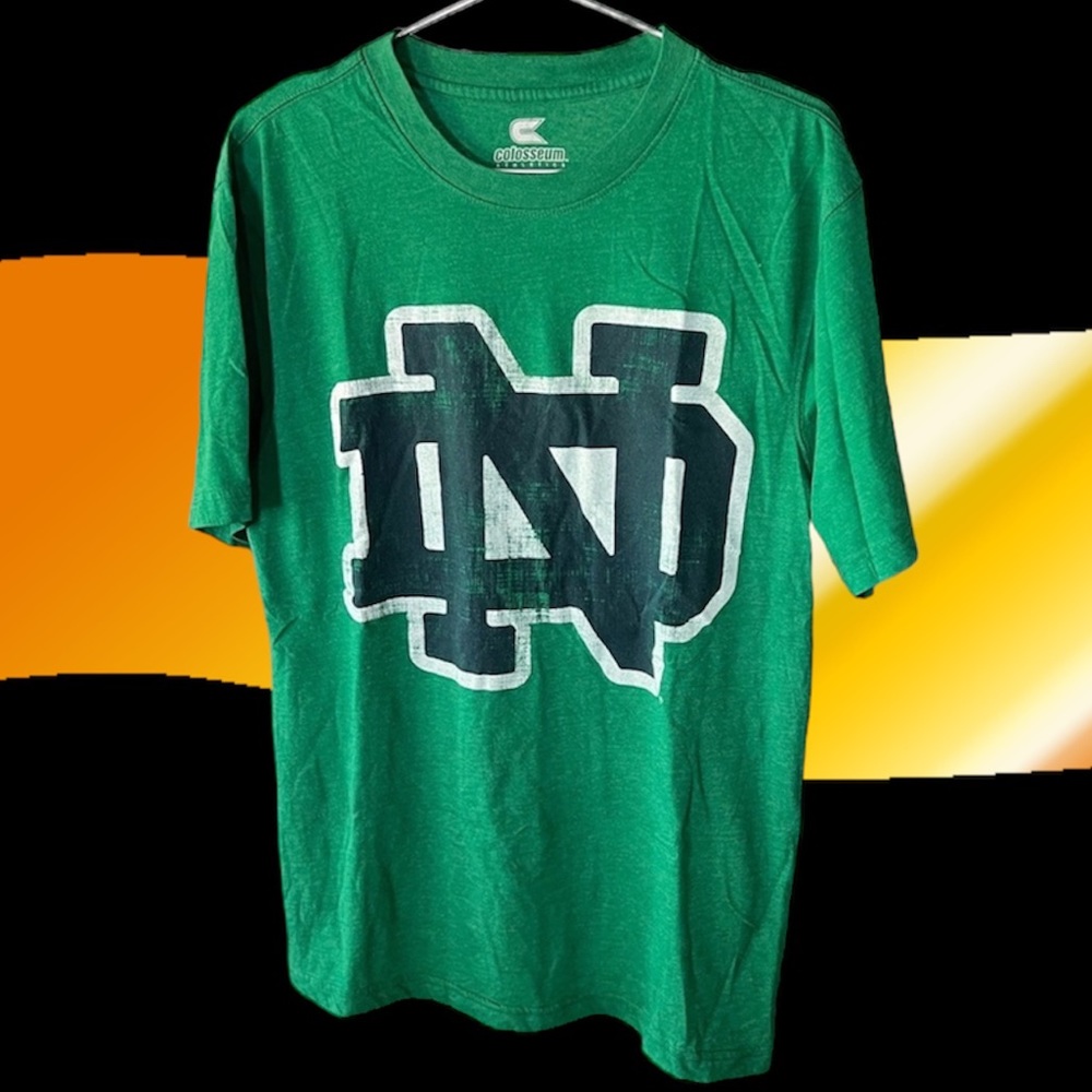 Notre Dame - Graphic T-Shirt - Medium - Green/Blue